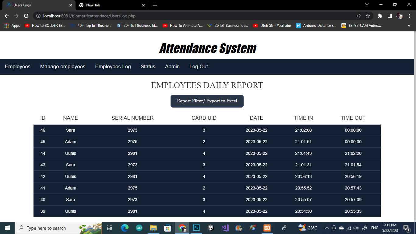 Unlimited employee attendance system reports 